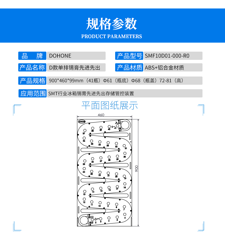 塑料錫膏先入先出防呆滑軌產(chǎn)品參數(shù)